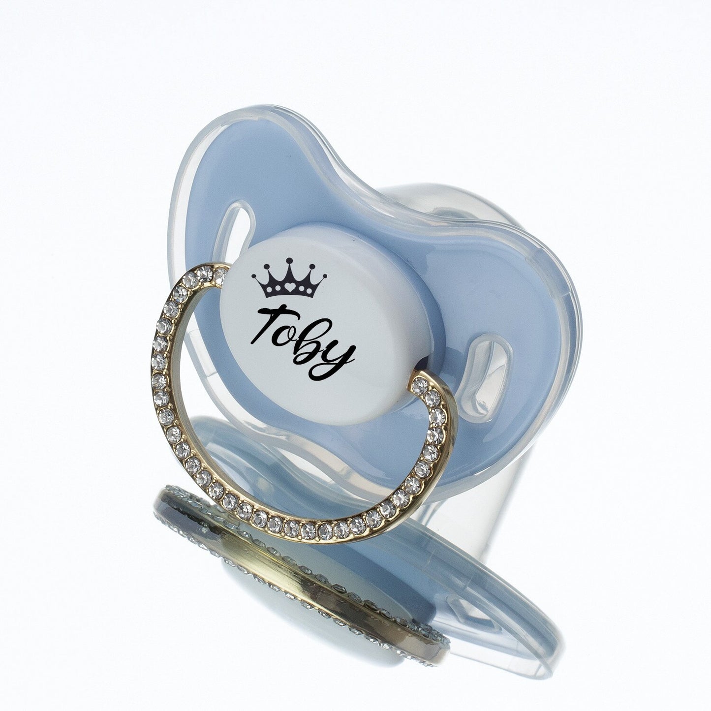 MIYOCAR Lovely Luxuriou bling Custom baby pacifiers with name Adorned with Elegant Rhinestones for boy girl 0-6 Months,6-18 M