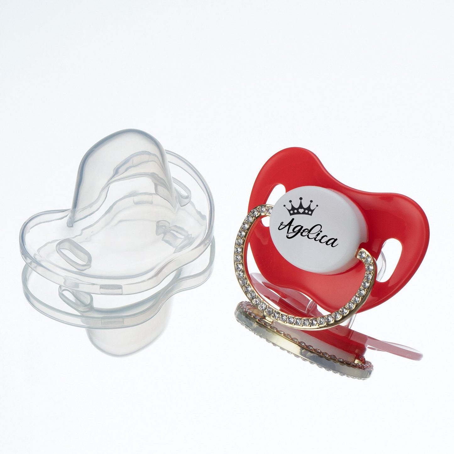 MIYOCAR Lovely Luxuriou bling Custom baby pacifiers with name Adorned with Elegant Rhinestones for boy girl 0-6 Months,6-18 M