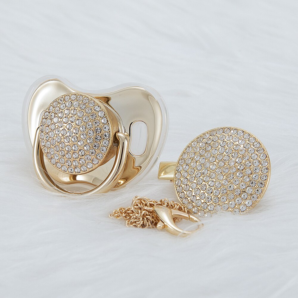 MIYOCAR SGS safe bling pacifier and pacifier clip BPA free dummy Luxury unique design pacifier AC-N