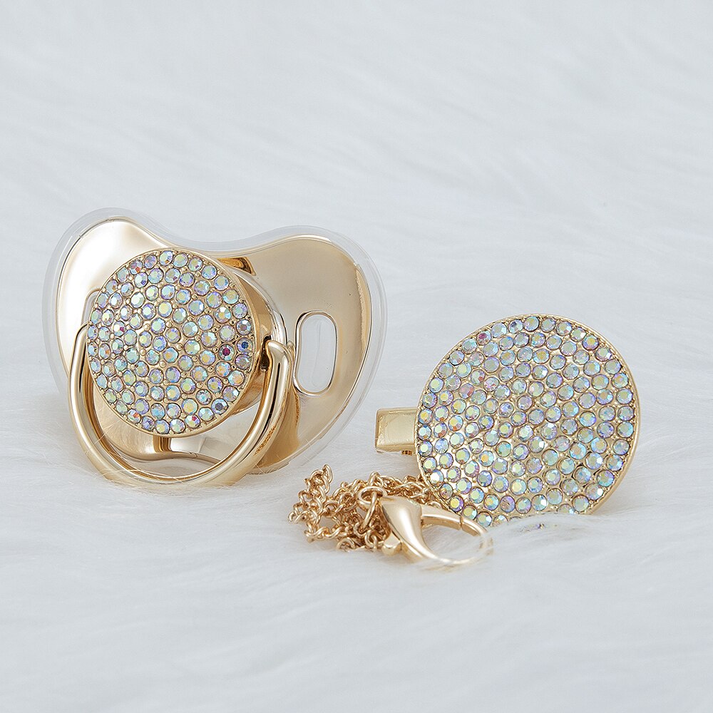 MIYOCAR SGS safe bling pacifier and pacifier clip BPA free dummy Luxury unique design pacifier AC-N