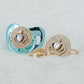 MIYOCAR luxurious bling 3D crown pacifier and pacifier clip BPA free 14k Gold Plated New Born gift Photography no for daily use