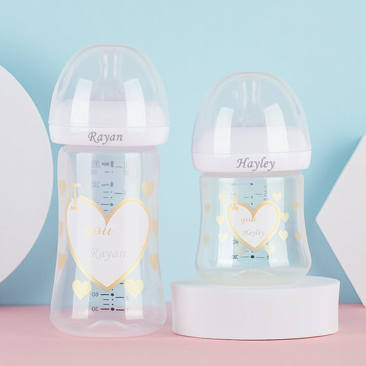 MIYOCAR personalized baby bottle BPA free plastic 260ml and 150ml bottle unique gift for baby lovely baby bottle feeding bottle
