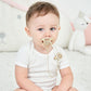 MIYOCAR Custom Gold Bling Diamond Baby Pacifier with Clip Set Personalized for Newborns and Babies Personalized Baby Bling Pacifier gold  pacifier